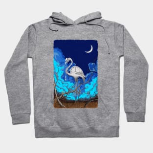 Night Flamingo Illustration Hoodie